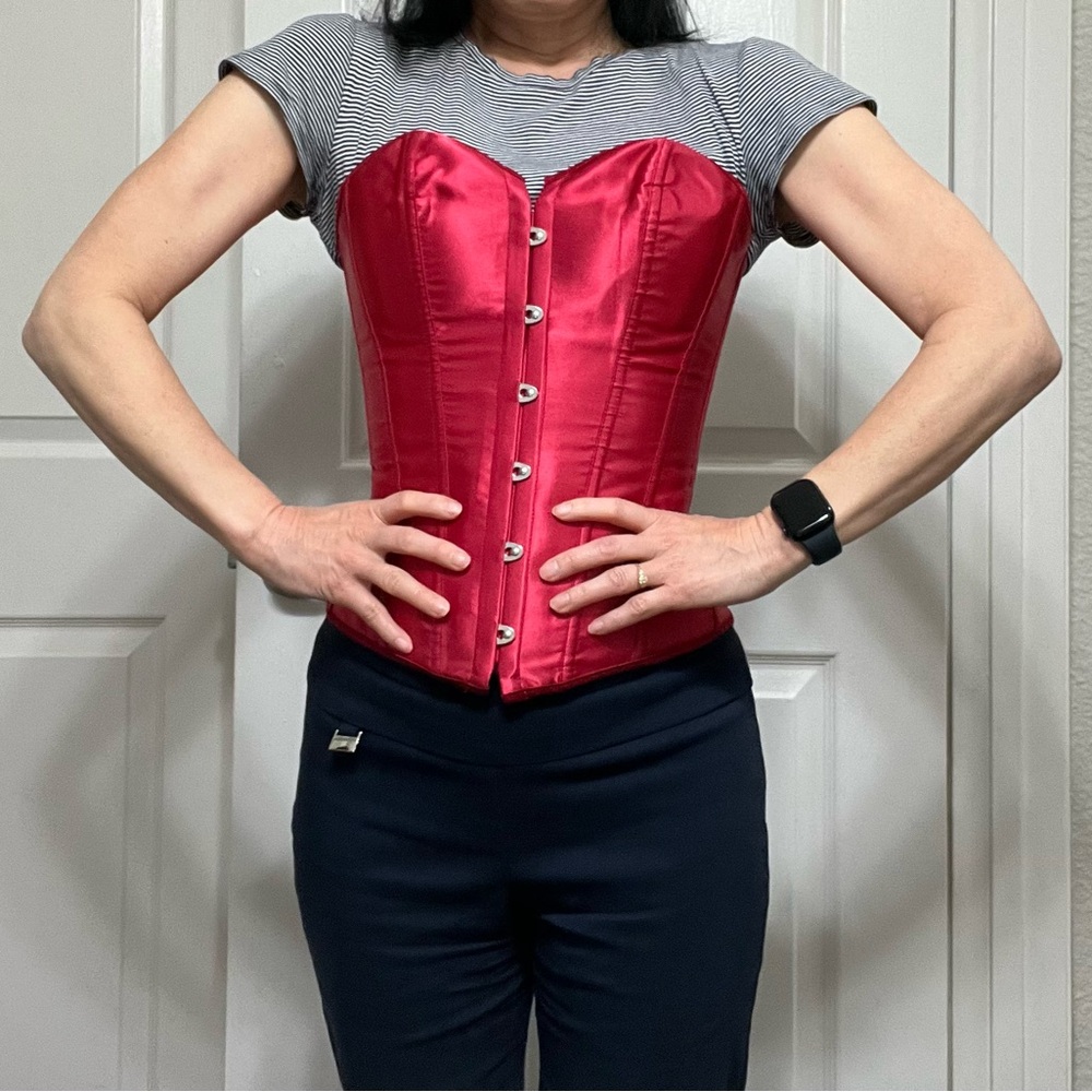 Red Satin Corset Bustier